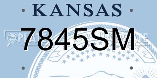 7845SM Kansas License Plate