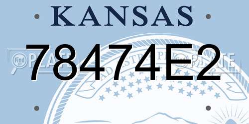78474E2 Kansas License Plate