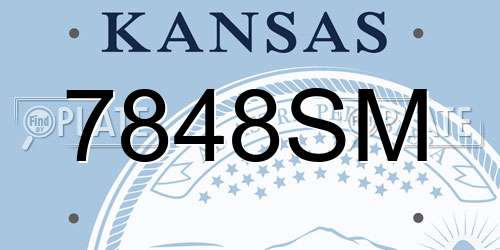 7848SM Kansas License Plate