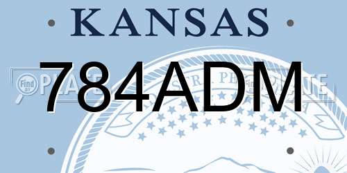 784ADM Kansas License Plate