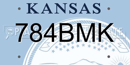 784BMK Kansas License Plate