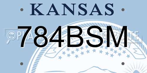 784BSM Kansas License Plate