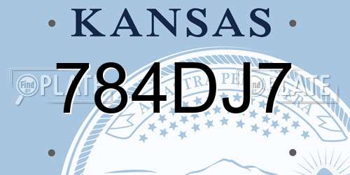 784DJ7 Kansas License Plate