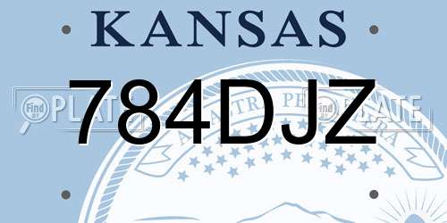 784DJZ Kansas License Plate