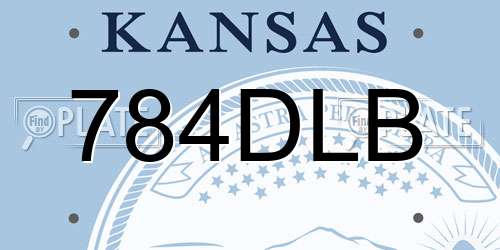 784DLB Kansas License Plate
