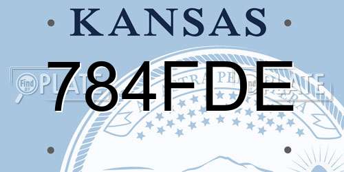 784FDE Kansas License Plate
