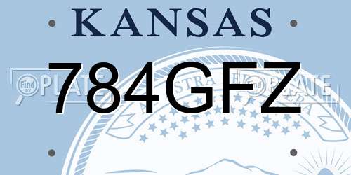 784GFZ Kansas License Plate
