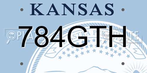 784GTH Kansas License Plate