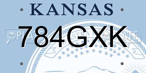 784GXK Kansas License Plate