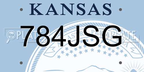 784JSG Kansas License Plate