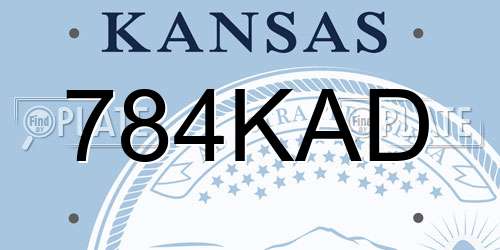 784KAD Kansas License Plate