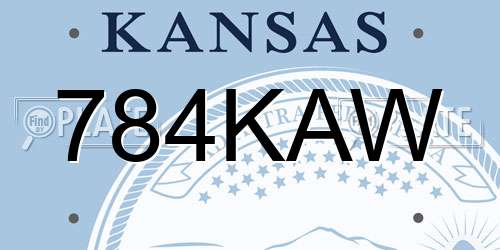 784KAW Kansas License Plate