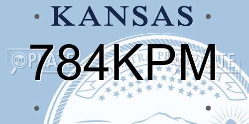 784KPM Kansas License Plate