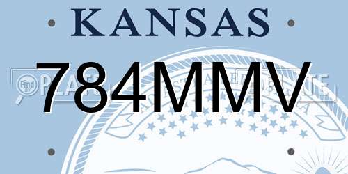 784MMV Kansas License Plate