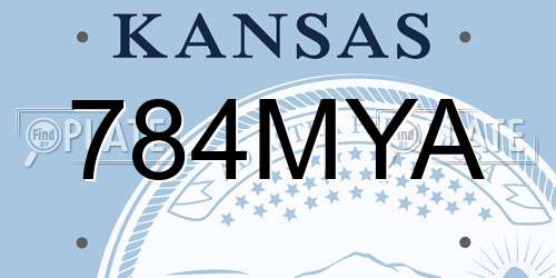 784MYA Kansas License Plate