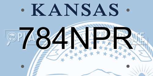 784NPR Kansas License Plate