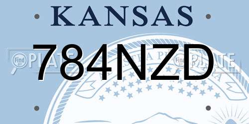 784NZD Kansas License Plate