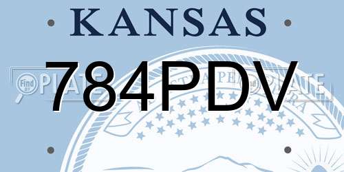784PDV Kansas License Plate