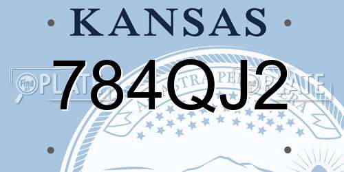 784QJ2 Kansas License Plate