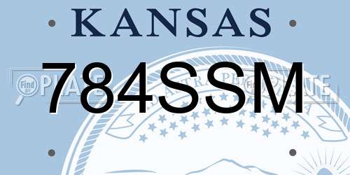 784SSM Kansas License Plate