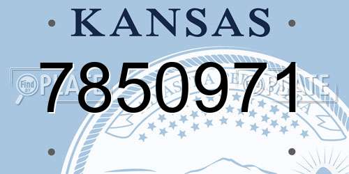 7850971 Kansas License Plate