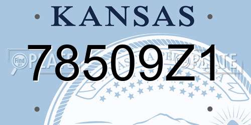 78509Z1 Kansas License Plate