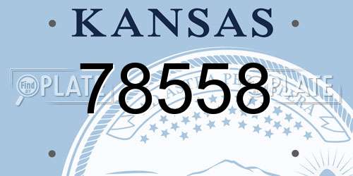 78558 Kansas License Plate