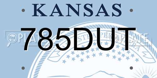 785DUT Kansas License Plate
