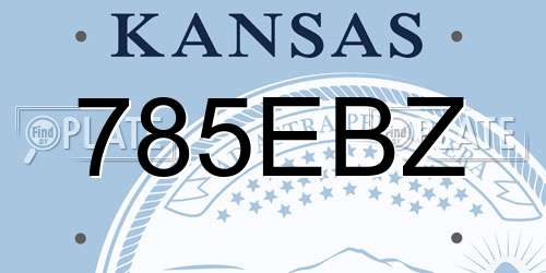 785EBZ Kansas License Plate