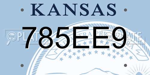 785EE9 Kansas License Plate