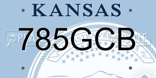 785GCB Kansas License Plate