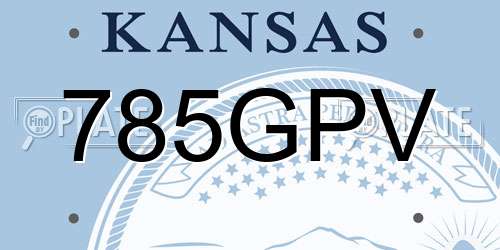 785GPV Kansas License Plate