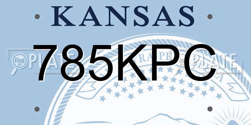 785KPC Kansas License Plate