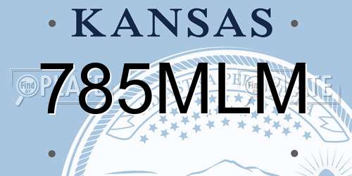 785MLM Kansas License Plate