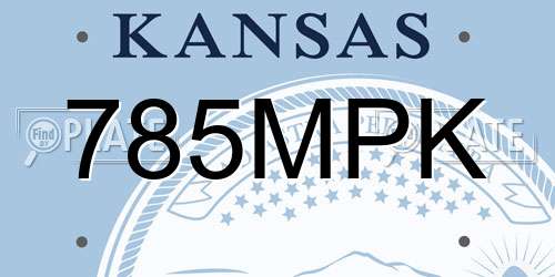 785MPK Kansas License Plate
