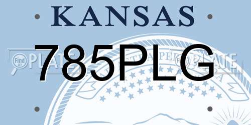 785PLG Kansas License Plate