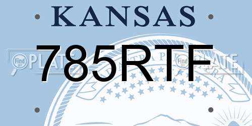 785RTF Kansas License Plate