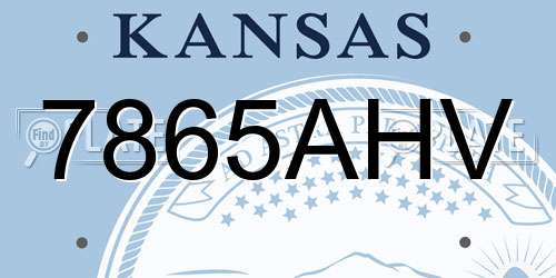 7865AHV Kansas License Plate