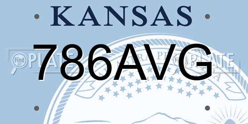 786AVG Kansas License Plate