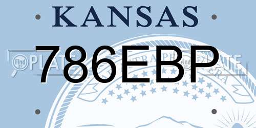 786EBP Kansas License Plate