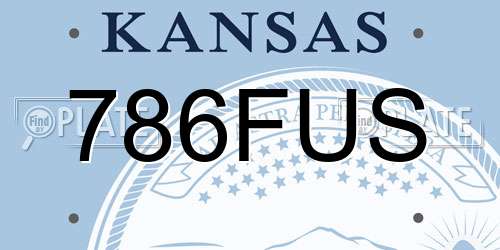 786FUS Kansas License Plate
