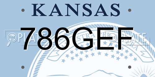 786GEF Kansas License Plate