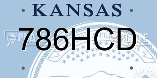 786HCD Kansas License Plate