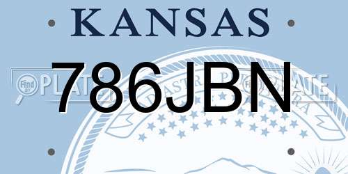 786JBN Kansas License Plate
