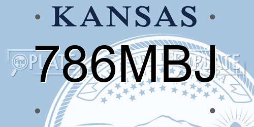 786MBJ Kansas License Plate