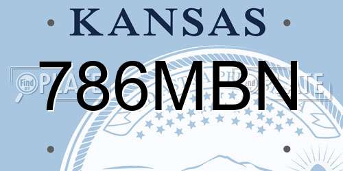 786MBN Kansas License Plate