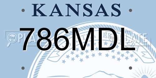 786MDL Kansas License Plate