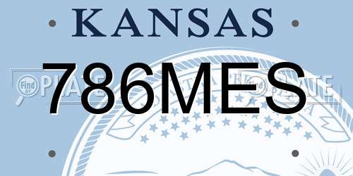 786MES Kansas License Plate