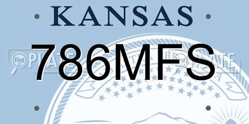 786MFS Kansas License Plate