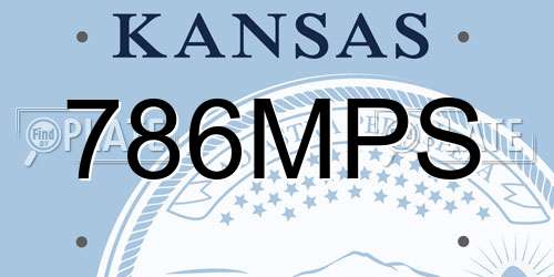 786MPS Kansas License Plate